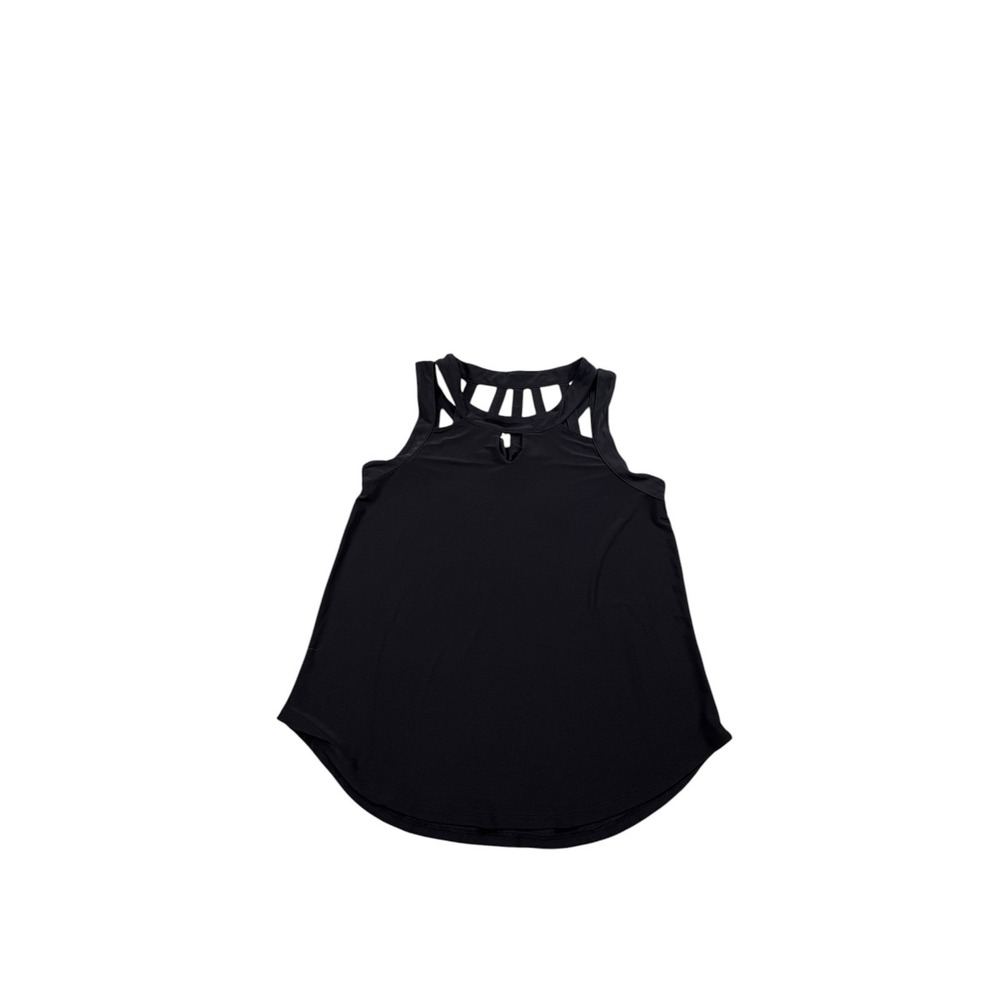 AUW Black Strappy Back Keyhole Tank Top Women's Medium